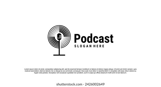 Podcast radio logo icon. Vector illustration