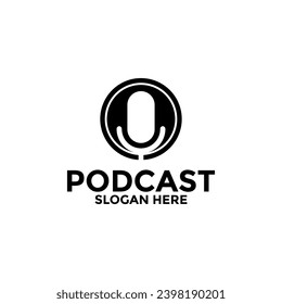 Podcast or Radio or Music Logo design using Microphone, Podcast logo vector template
