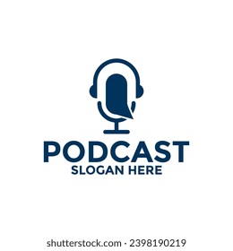 Podcast or Radio or Music Logo design using Microphone, Podcast logo vector template