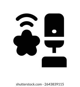 podcast rating glyph icon. Strong and solid vector icon for websites, mobile interfaces, presentations, and visual branding. High quality and easy to edit.