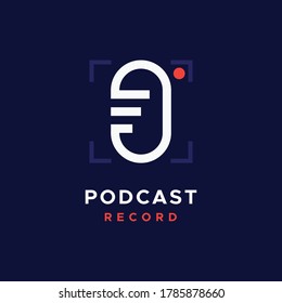 Podcast Record Logo Idea Icon Design Vector