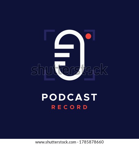 Podcast record logo idea icon design vector