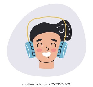 Podcast de grabación de personas escuchan música doodle conjunto aislado. Vector Diseño gráfico elemento ilustración