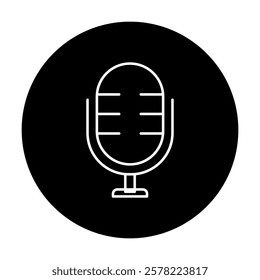 Podcast Recording Icon. Audio Content Creation and Broadcasting Illustration for Media Concept.