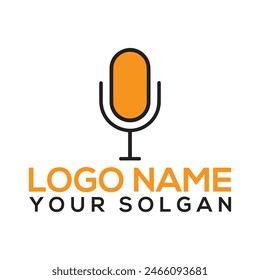 Podcast Round Design Audio Element music vector logo graphic modern abstract Play Media Button Logo