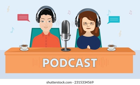 Podcast Show Conversation zwischen Host und Gast 