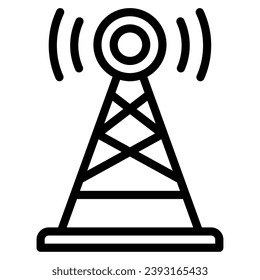 Podcast signal tower icon illustration