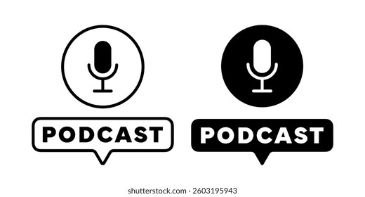 Podcast signs. Podcast logo concept