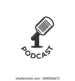 podcast silhouette design with black color. vector illustration