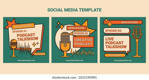 Podcast Social Media Template Design