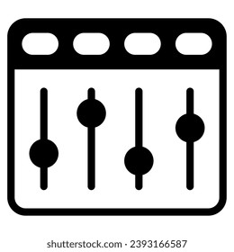 Podcast sound mixer icon illustration