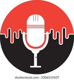 podcast sound wave logo template vector. podcast pulse logo heart rhythm medical	
