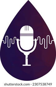 podcast sound wave logo template vector. podcast pulse logo heart rhythm medical