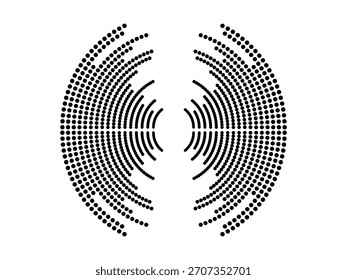 Patrones de ondas de sonido Podcast con barras de Vertical negras para visualización de audio e interfaz de grabación. Plantilla del ecualizador. Ilustración vectorial aislada sobre fondo blanco
