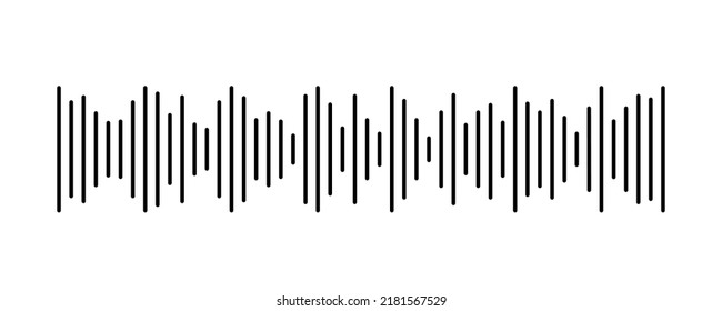 Podcast Sound Wave. Waveform Pattern For Music Player, Podcast, Voise Message, Music App. Audio Wave Icon. Equalizer Template. Vector Illustration Isolated On White Background.