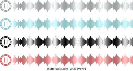 podcast sound waveform pattern for radio audio, music player, video editor, voise message in social media chats, voice assistant, recorder. vector illustration