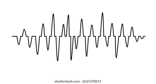 Podcast sound waves collection. Waveform patterns for music players, podcasts, voicemail, music apps. Audio wave icons. Equalizer templates. Sound frequency waves. Frequency lines. Vector illustration
