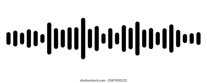 Podcast sound waves set. Waveform pattern for music player, podcast, voise message, music app. Audio wave icon. Equalizer template.
