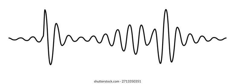 Podcast sound waves set. Waveform pattern for music player, podcast, voise message, music app. Audio wave icon. Equalizer template. Vector illustration isolated on white background