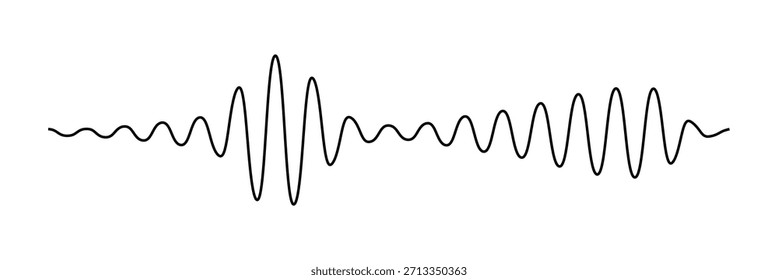 Podcast-Klangwellen eingestellt. Waveform-Muster für Musik-Player, Podcast, Sprachnachricht, Musik-App. Audiowellen-Symbol. Entzerrer-Vorlage. Vektorgrafik einzeln auf weißem Hintergrund