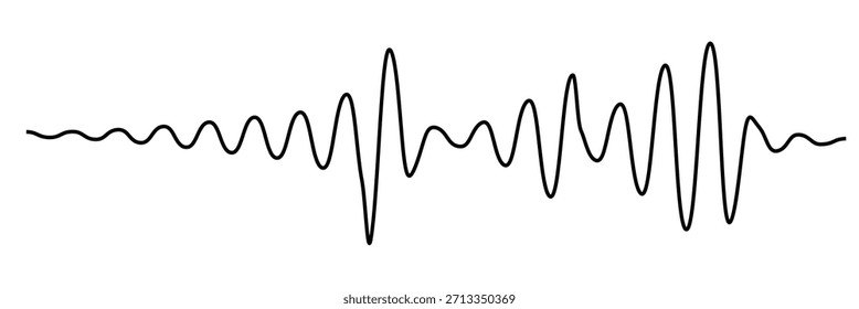 Podcast-Klangwellen eingestellt. Waveform-Muster für Musik-Player, Podcast, Sprachnachricht, Musik-App. Audiowellen-Symbol. Entzerrer-Vorlage. Vektorgrafik einzeln auf weißem Hintergrund