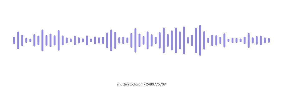 Podcast soundwave line of voice. Record music player. Mobile talk track. Message sound wave. Social network speech audio. Equalizer icon with spectrum noise. Vector illustration.