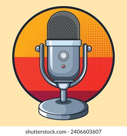 Podcast Streaming Illustration in Cartoon Style