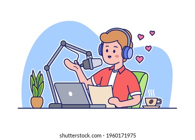 Podcast Streaming Vector Concept Illustration 