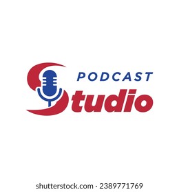 Design-Konzept des Podcast Studio Logos modern und einfach