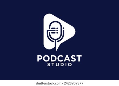 Podcast studio logo design creative unique concept 