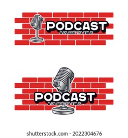 Podcast Talk Character Mascots for sticker or emblem