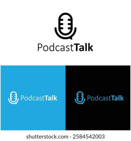 podcast talk logo icon vector