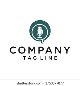 podcast talk vector logo design icon.