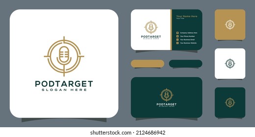 diseño vectorial del logotipo de destino de podcast