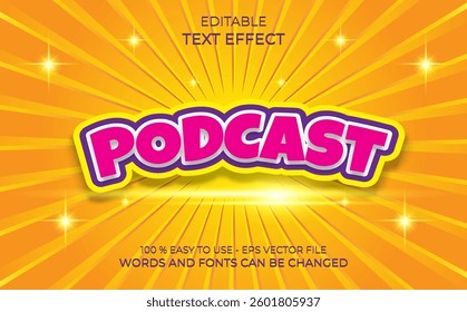podcast text effect colorful background