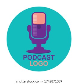 Logo für Podcast-Design mit einfacher und sauberer Farbe