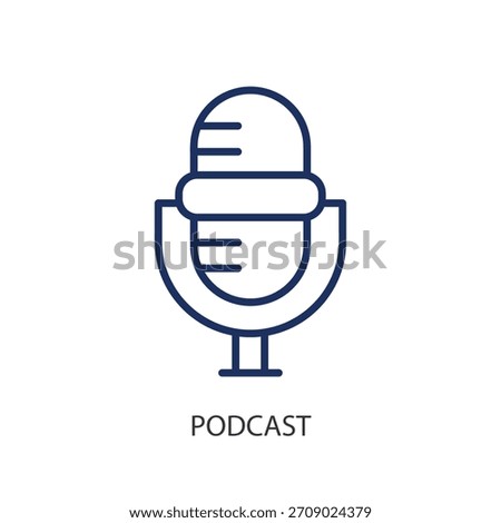 Podcast thin line icons. Original vector illustration.