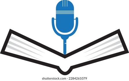 Podcast time vector logo design template. Mic clock vector logo design icon.

