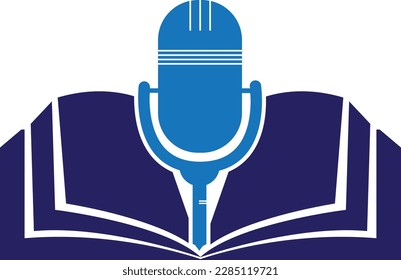 Podcast time vector logo design template. Mic clock vector logo design icon.
