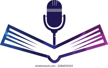 Podcast time vector logo design template. Mic clock vector logo design icon.
