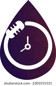 Podcast time vector logo design template. Mic clock vector logo design icon