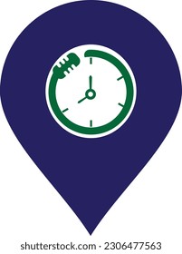 Podcast time vector logo design template. Mic clock vector logo design icon