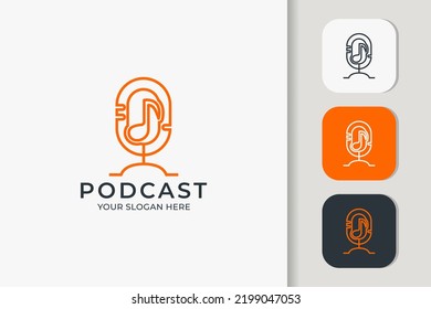 Podcast Tone Combination Line Logo Design