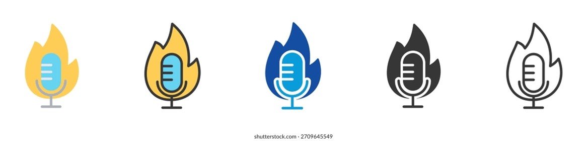 Conjunto de iconos de tendencias de podcast Estilo múltiple Varias colecciones