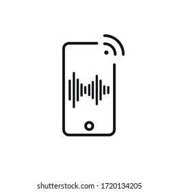 podcast use on smartphone - vector