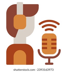 Podcast user object icon illustration