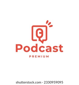 Podcast using Microphone logo icon template vector