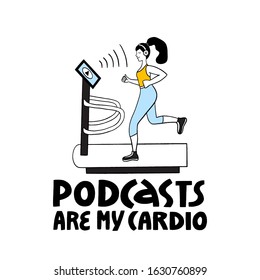 Podcast Vector Concept. Podcasts and multitasking