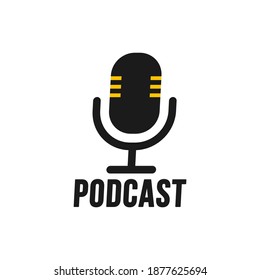 Podcast. Vector flat illustration, icon, logo design on white background.
