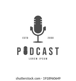 Podcast. Vector flat illustration, icon, logo design on white background.